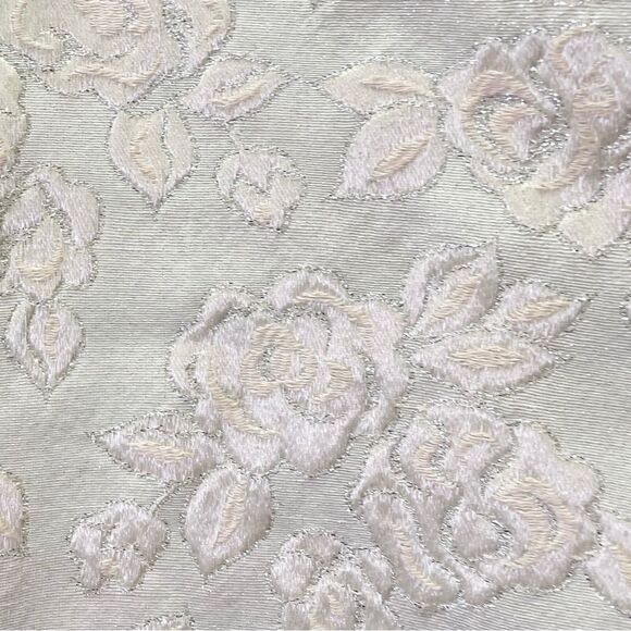 Vintage 1960s Handmade Taupe Blush Brocade Mini Dress Pastel Pink Bow – Size 0/2 - Picture 11 of 15